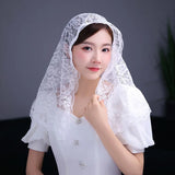 White/Black Bridal Veil Head Covering