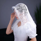 White/Black Bridal Veil Head Covering