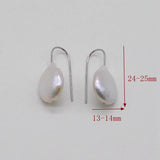 Coin Baroque Pearl Earrings, 925 Silver Hooks