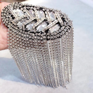 Shoulder Brooch Tassels Rhinestones Epaulet Decor Jewelry