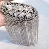 Shoulder Brooch Tassels Rhinestones Epaulet Decor Jewelry