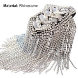 Shoulder Brooch Tassels Rhinestones Epaulet Decor Jewelry