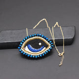 Shourouk Big Eyes Rice Beads Crystal Necklace 873