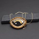 Shourouk Big Eyes Rice Beads Crystal Necklace 873