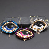 Shourouk Big Eyes Rice Beads Crystal Necklace 873