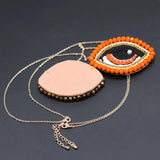 Shourouk Big Eyes Rice Beads Crystal Necklace 873