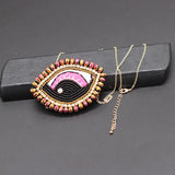 Shourouk Big Eyes Rice Beads Crystal Necklace 873