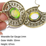 Brass Stone Banded Ear Weights Hoop Earring Ear Gauge Expander Plugs