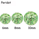 Showlove 3Pcs 6mm 8mm 10mm Crystal Ferido Epoxy CZ Stone Ball Piercing