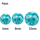 Showlove 3Pcs 6mm 8mm 10mm Crystal Ferido Epoxy CZ Stone Ball Piercing