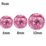 Showlove 3Pcs 6mm 8mm 10mm Crystal Ferido Epoxy CZ Stone Ball Piercing