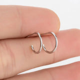 925 Silver Geometric Curve Stud Earrings for Women Girls