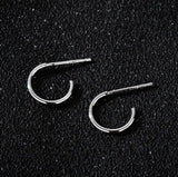 925 Silver Geometric Curve Stud Earrings for Women Girls