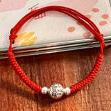 925 Sterling Silver Double Happiness Charm Bracelets Bangle