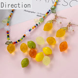 3D Lemon Transparent Fruit Accessories DIY Jewelry Bracelet Necklace Pendant