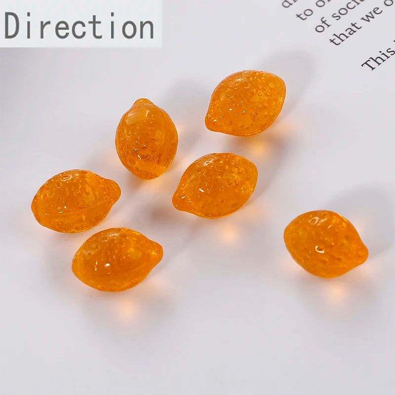 3D Lemon Transparent Fruit Accessories DIY Jewelry Bracelet Necklace Pendant
