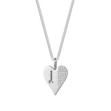 Heart Charm 18K Plated Necklace Laser Engraved Name Valentines Gift For Mom