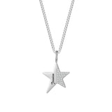 Personalized Side Pave Star Charm Name Necklace 18k Plated