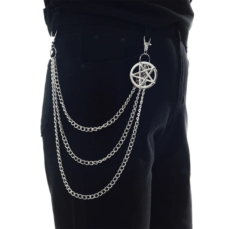 Punk Chain Jeans Pants Women Men Unisex Egirl eBoy Harajuku Goth Access