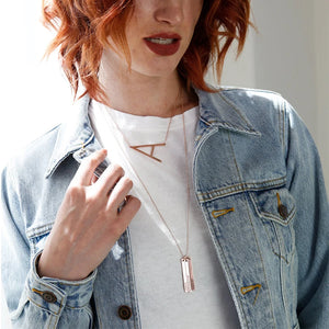 Sideways Initial Necklace - Large Letter Necklace