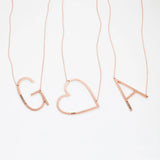 Sideways Initial Necklace - Large Letter Necklace