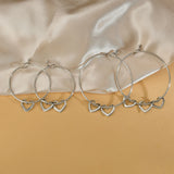 Family Names Bracelet with Hearts Engraving Stainless Steel