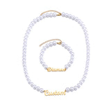Sifisrri Name Beads Chain Necklace for Women Girl Personalized Stainless Steel