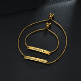Custom Name Bar Bracelet - Engraved Stainless Steel Jewelry