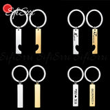 Sifisrri Engraved Name Pattern Rectangle Heart Keychains