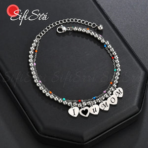 Sifisrri Stainless Steel Heart Bracelet for Mom