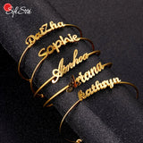 Sifisrri Name Bracelets Set For Women Stainless Steel Personalized