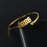 Sifisrri Name Bracelets Set For Women Stainless Steel Personalized