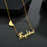 Sifisrri Name Necklace Heart Butterfly Pendant Stainless Steel Women Gift