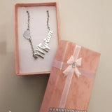 Sifisrri Name Necklace Heart Butterfly Pendant Stainless Steel Women Gift