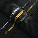 Personalized Engraved Name Bracelet Stainless Steel Cuban Chain