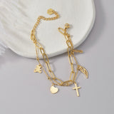 Sifisrri Stainless Steel Butterfly Heart Bracelet for Women