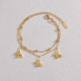 Sifisrri Stainless Steel Butterfly Heart Bracelet for Women