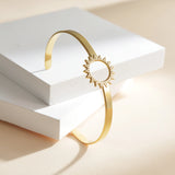 Sifisrri Unique Leaf Carved Bracelet Stainless Steel for Women