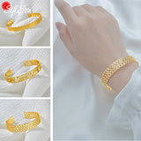Sifisrri Unique Leaf Carved Bracelet Stainless Steel for Women