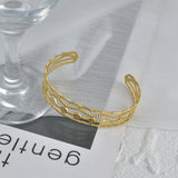 Sifisrri Unique Leaf Carved Bracelet Stainless Steel for Women