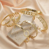 Sifisrri Unique Leaf Carved Bracelet Stainless Steel for Women