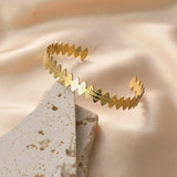 Sifisrri Unique Leaf Carved Bracelet Stainless Steel for Women