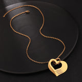 Engrave Family Names Heart Necklace Stainless Steel Choker Jewelry