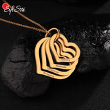 Engrave Family Names Heart Necklace Stainless Steel Choker Jewelry