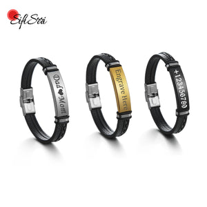 Sifisrri Punk Bracelets Stainless Steel Engrave Bijoux Bangles Jewelry