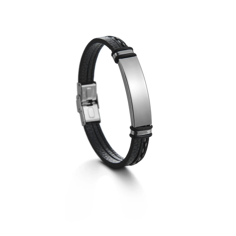 Sifisrri Punk Name Belt Bracelets Stainless Steel Engrave Bijoux Bangles