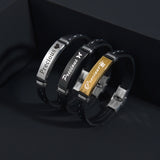 Sifisrri Punk Bracelets Stainless Steel Engrave Bijoux Bangles Jewelry