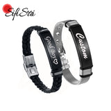 Sifisrri Engrave Name Letter Bracelet Stainless Steel Bangle Gift