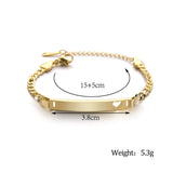 Personalized Engrave Name Date Bracelet Stainless Steel Heart Chain Jewelry