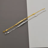 Personalized Engrave Name Date Bracelet Stainless Steel Heart Chain Jewelry